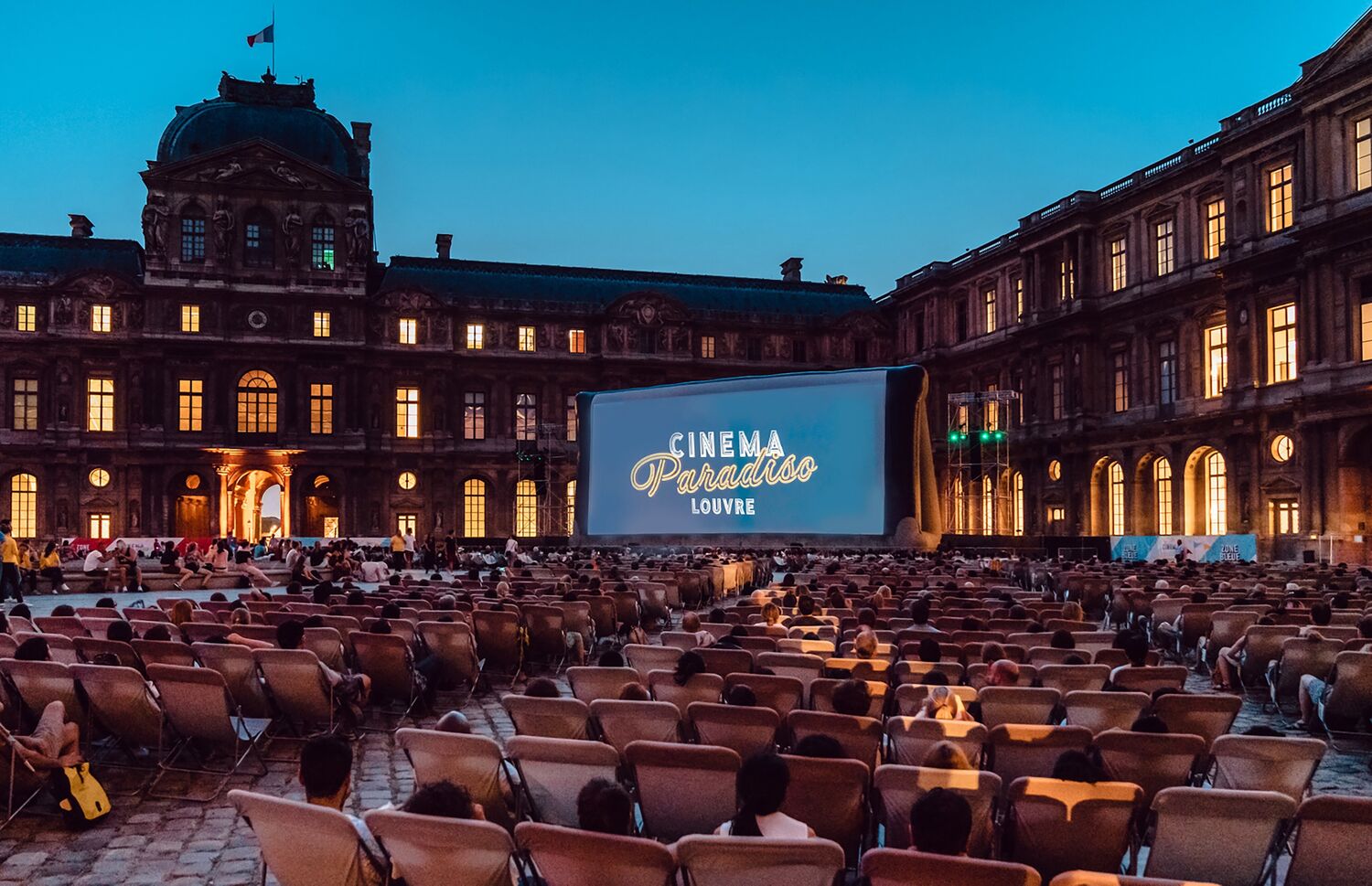 Open-air film festival ‘Cinema Paradiso’ at the Louvre (Paris, France). © MK2