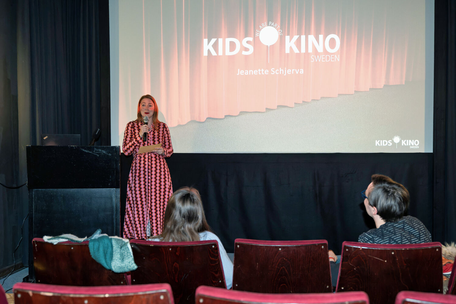 Jeanette Schjerva, Commissioner for Screenings & Festivals at Swedish regional film fund Film i Skåne, presenting the Kids Kino initiative and its toolbox during the CICAE Arthouse Cinema Training Alumni meeting at Brotfabrik during Berlinale